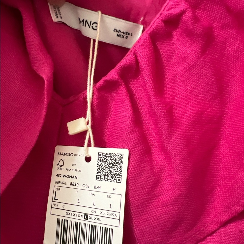 Mango Pink Linen Ruffled romper - Picture 6 of 6